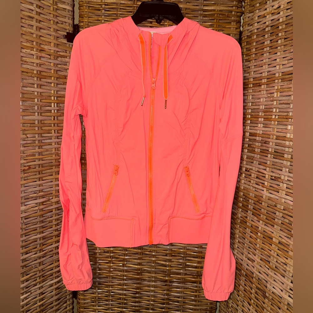 #464 Lululemon Street To Studio Jacket - Coral/
Pop Orange - Sz 6
